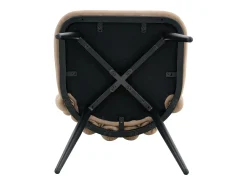 Conjunto de 2 sillas con patas de metal negro - Terciopelo camel