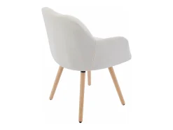 Conjunto de 2 sillas con reposabrazos - Tela y madera de haya - Beige - PEGA
