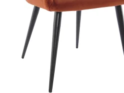 Conjunto de 2 sillas con reposabrazos de terciopelo y metal negro - Terracota - ELEANA