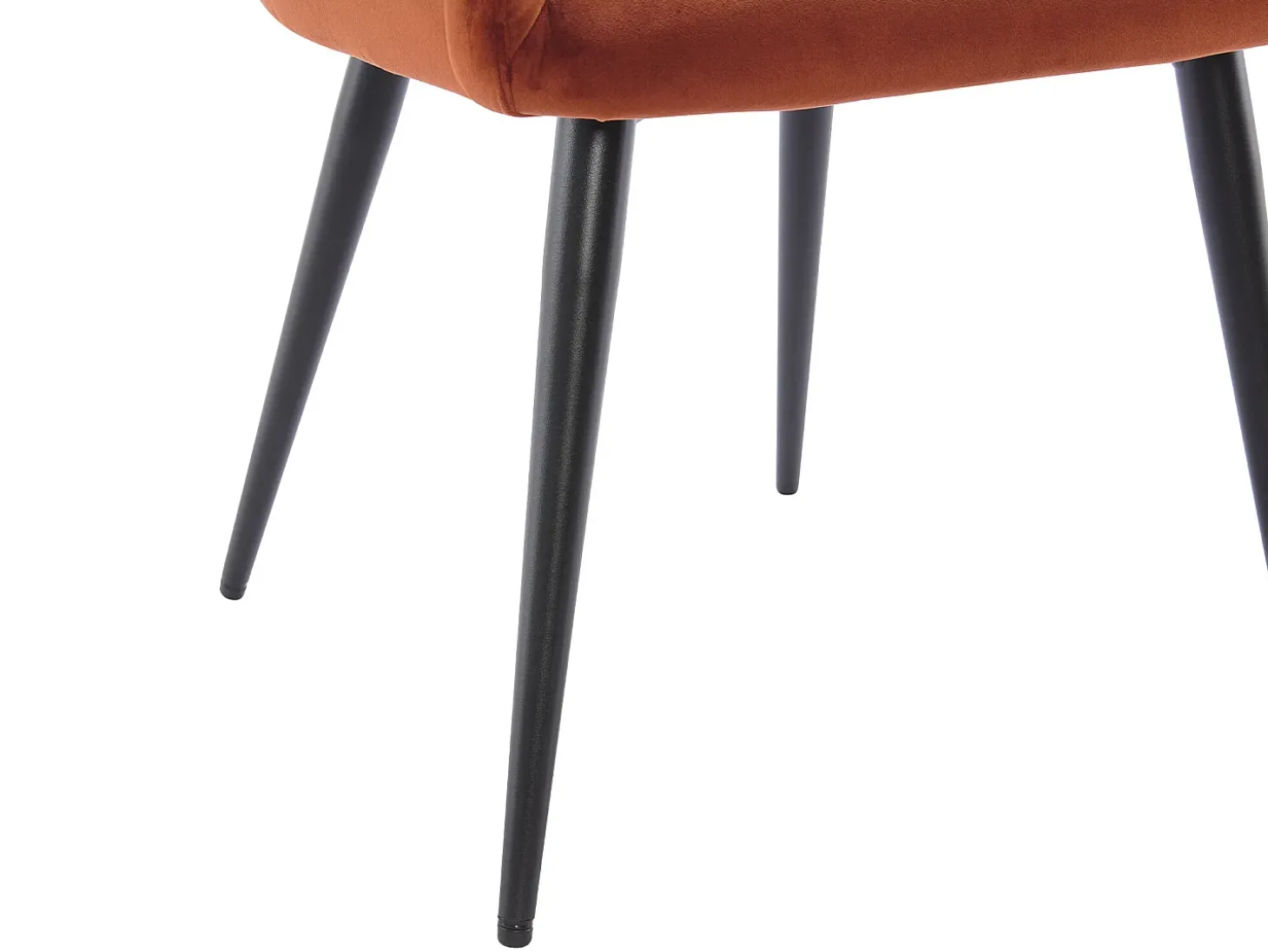 Conjunto de 2 sillas con reposabrazos de terciopelo y metal negro - Terracota - ELEANA