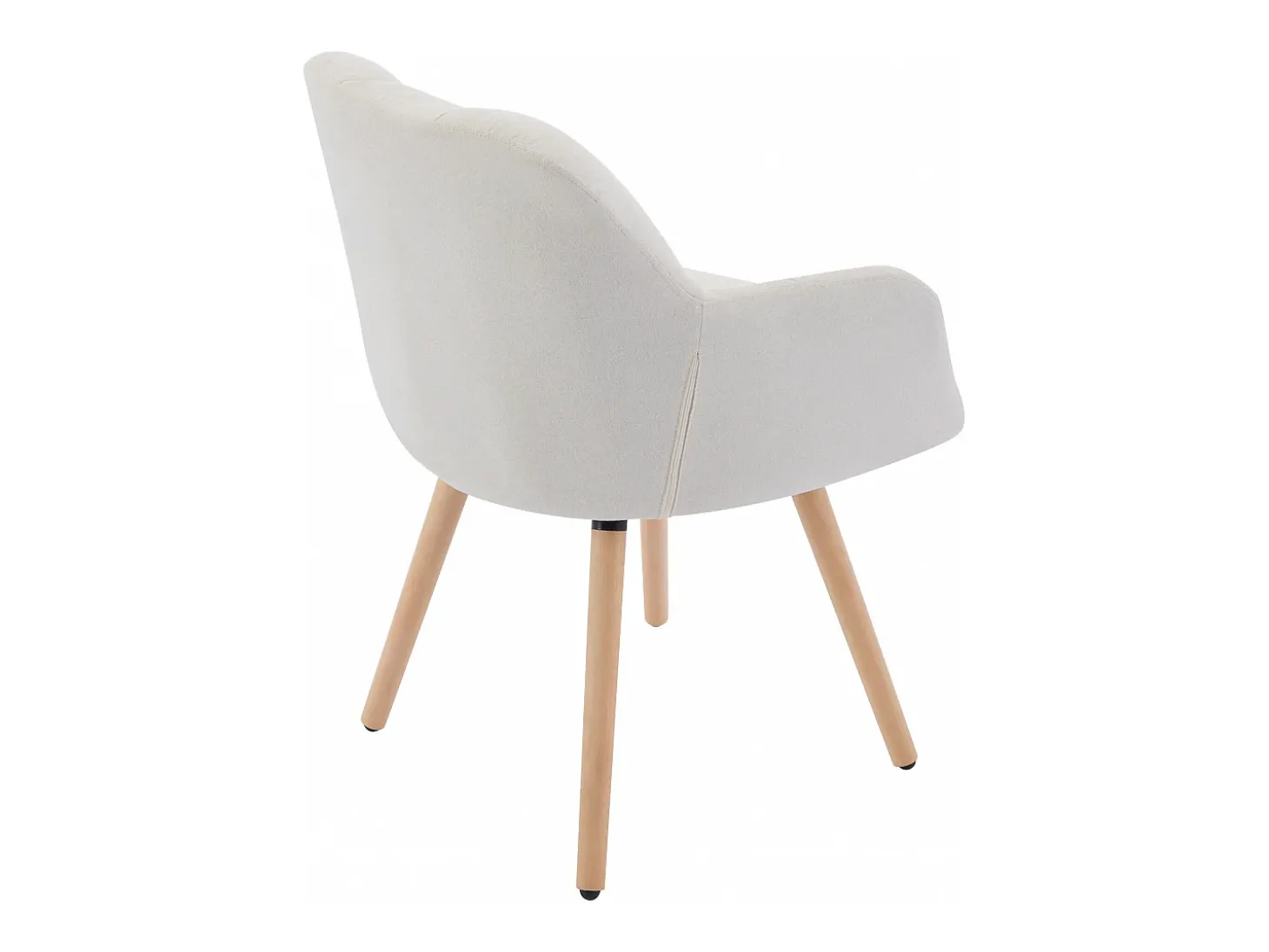 Conjunto de 6 sillas con reposabrazos - Tela y madera de haya - Beige - PEGA