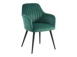 Conjunto de 2 sillas Con reposabrazos - Terciopelo y metal negro - Verde - ELEANA