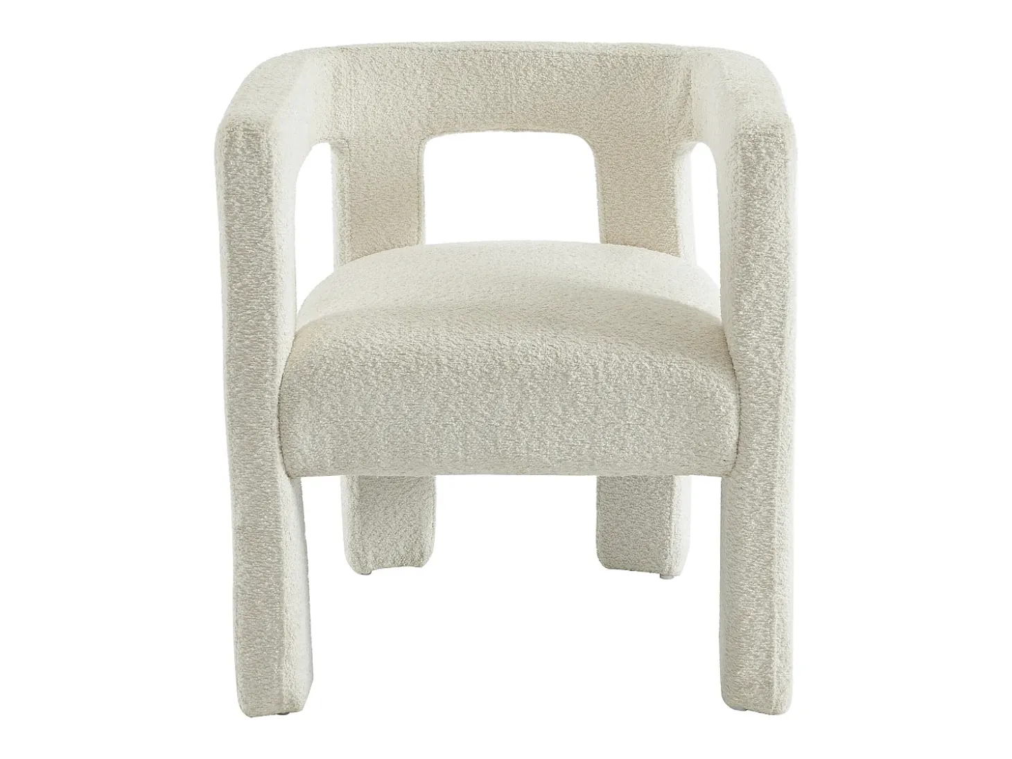 Conjunto de 2 sillas con reposabrazos de tela bouclé y metal - Blanco - SOFANA