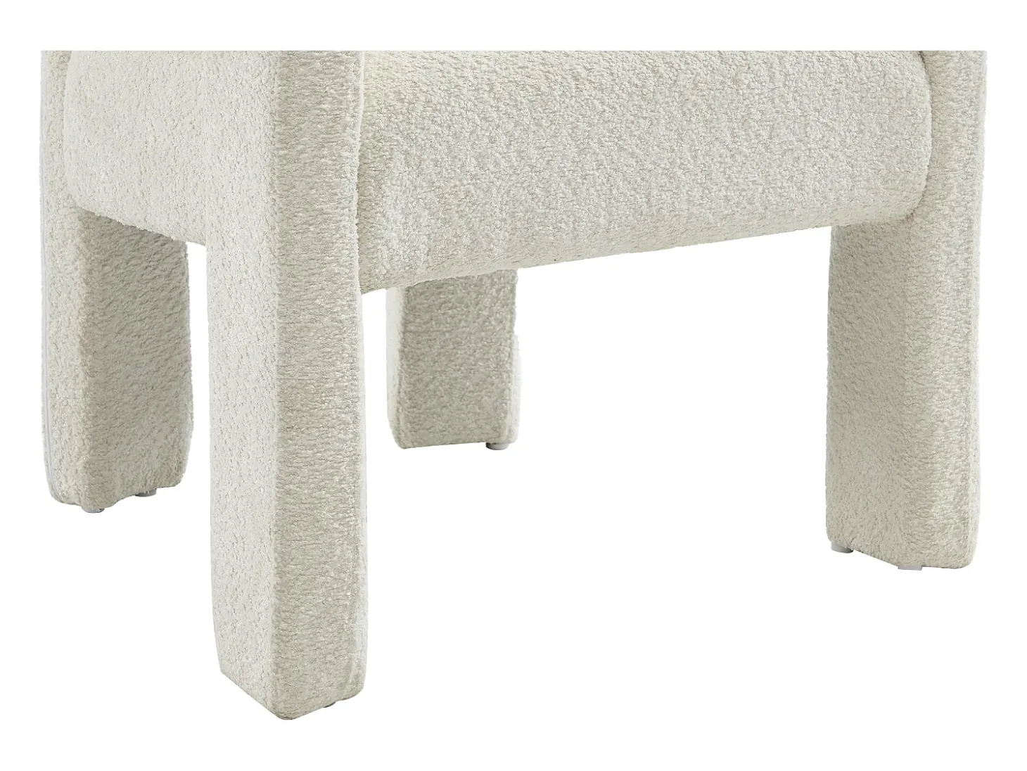 Conjunto de 2 sillas con reposabrazos de tela bouclé y metal - Blanco - SOFANA