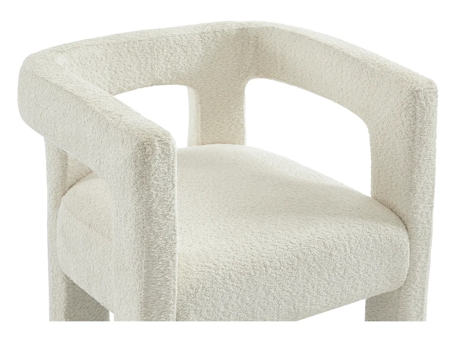 Conjunto de 2 sillas con reposabrazos de tela bouclé y metal - Blanco - SOFANA