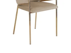 Conjunto de 2 sillas con reposabrazos de terciopelo y metal dorado - Beige - ORDIDA de Pascal Morabito