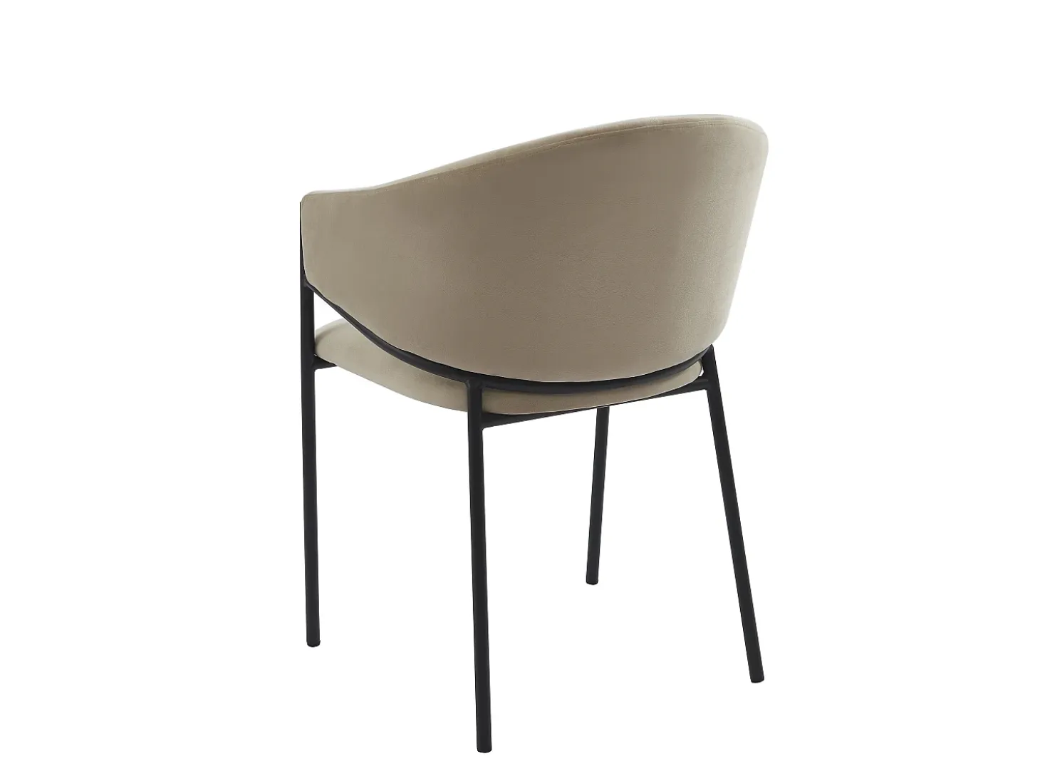 Conjunto de 6 sillas con reposabrazos de terciopelo y metal negro - Gris - ORDIDA