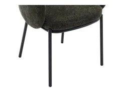 Conjunto de 2 sillas con reposabrazos en tejido texturizado y metal negro - Verde - ACACILIO