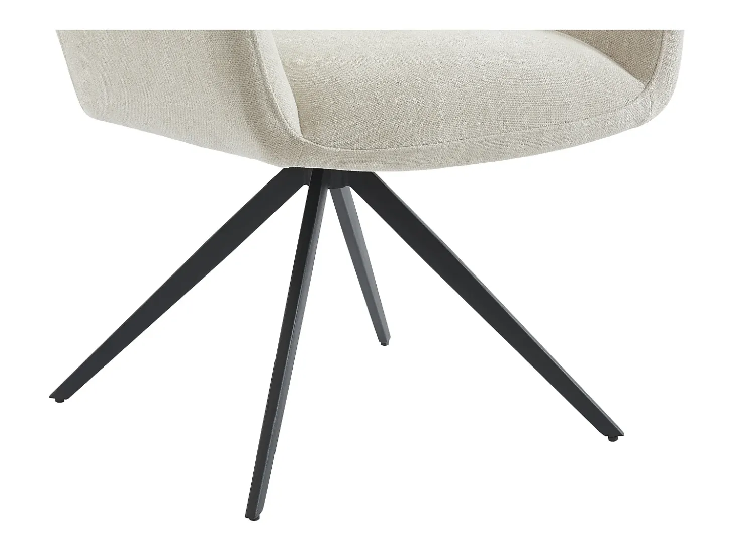 Conjunto de 2 sillas con reposabrazos de tela y metal negro - Beige - KARDESA de Maison Céphy