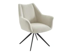Conjunto de 2 sillas con reposabrazos de tela y metal negro - Beige - KARDESA de Maison Céphy