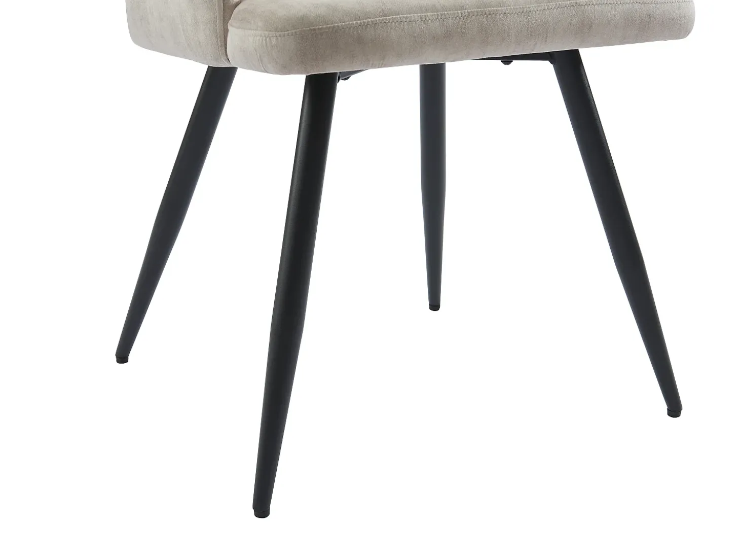 Conjunto de 6 sillas con reposabrazos en tela y metal negro - Beige - KADIJA