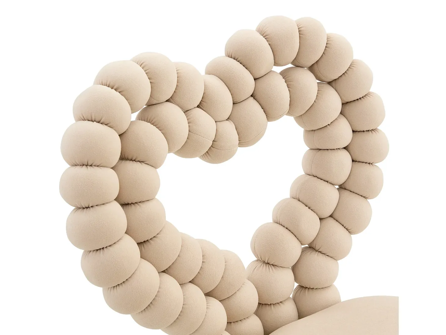 Conjunto de 2 sillas con respaldo calado en forma de corazón - Terciopelo beige