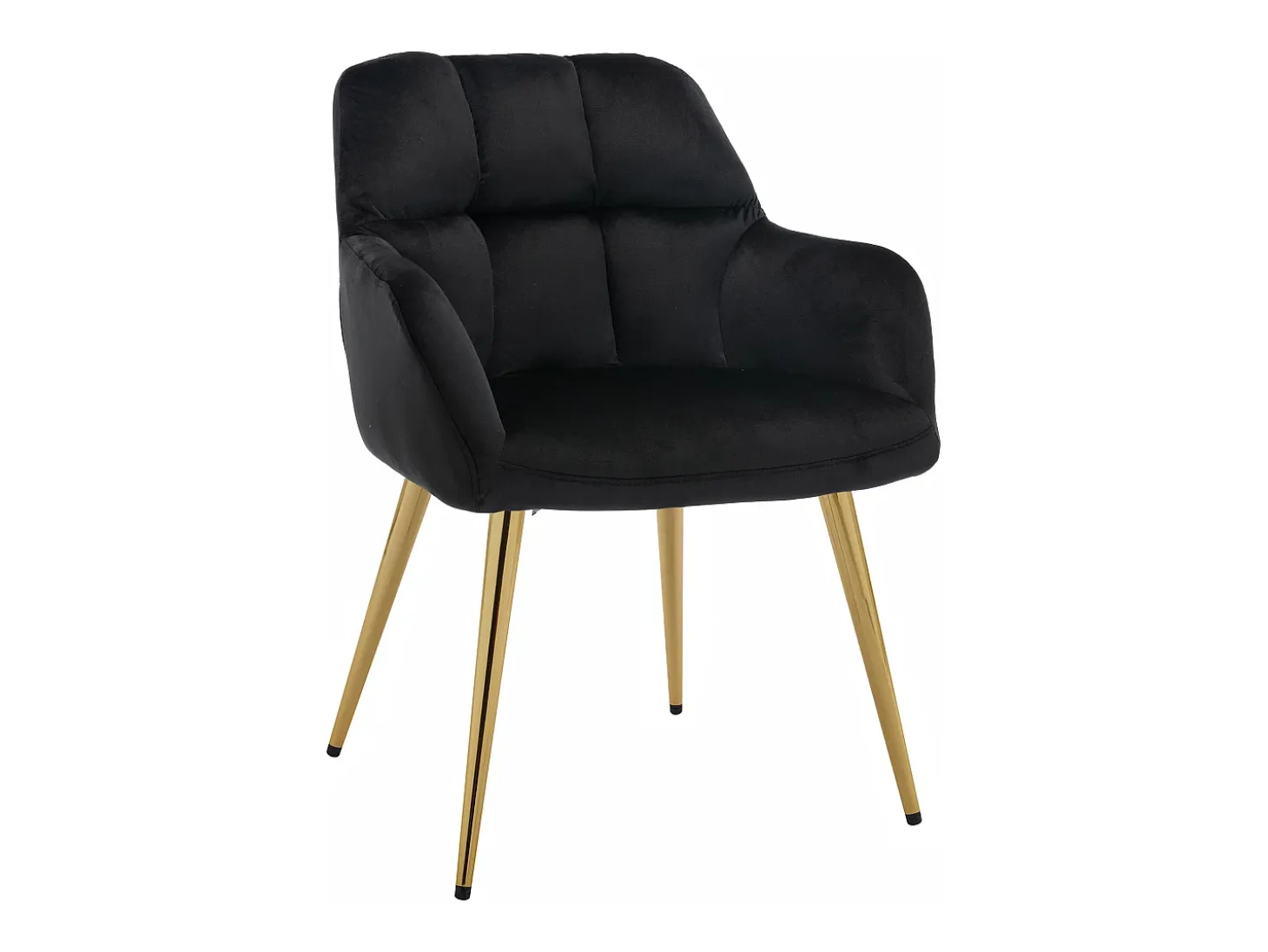 Conjunto de 2 sillas con reposabrazos de terciopelo y metal dorado - Negro - PEGA