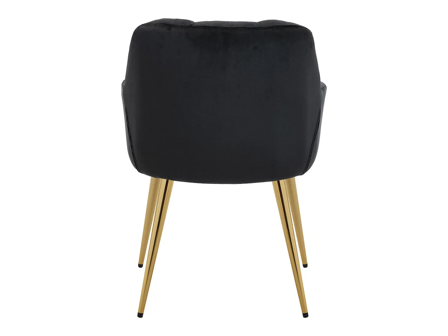 Conjunto de 2 sillas con reposabrazos de terciopelo y metal dorado - Negro - PEGA