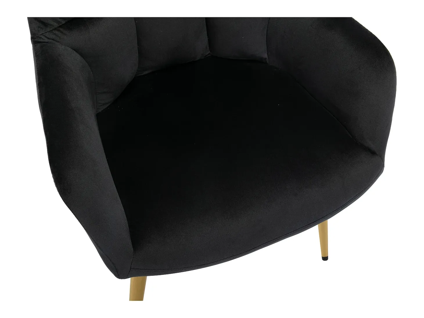 Conjunto de 2 sillas con reposabrazos de terciopelo y metal dorado - Negro - PEGA