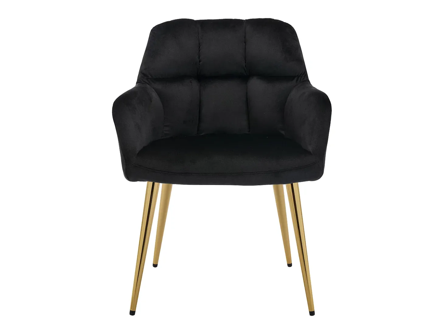 Conjunto de 2 sillas con reposabrazos de terciopelo y metal dorado - Negro - PEGA