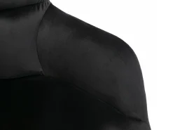 Conjunto de 2 sillas con reposabrazos de terciopelo y metal dorado - Negro - PEGA