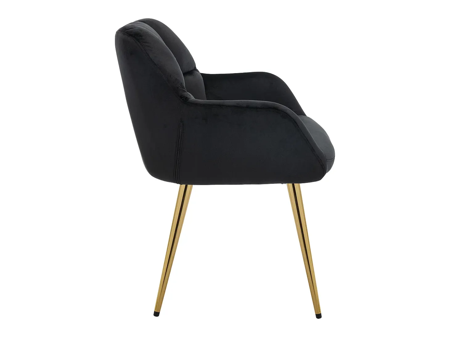 Conjunto de 2 sillas con reposabrazos de terciopelo y metal dorado - Negro - PEGA