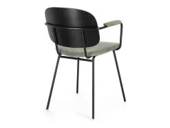 Conjunto de 2 sillas con reposabrazos Serona - Elegancia y confort en estilo retro-Color Gris oscuro/Verde