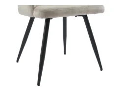 Conjunto de 2 sillas con reposabrazos en tela y metal negro - Beige - KADIJA