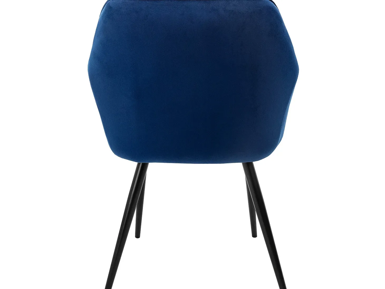 Conjunto de 4 sillas de comedor terciopelo azul oscuro patas acero acolchado ML-Design