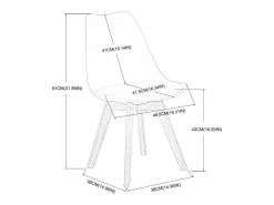 Conjunto de 2 Sillas de Cocina Diseño Escandinavo Acolchadas en Blanco