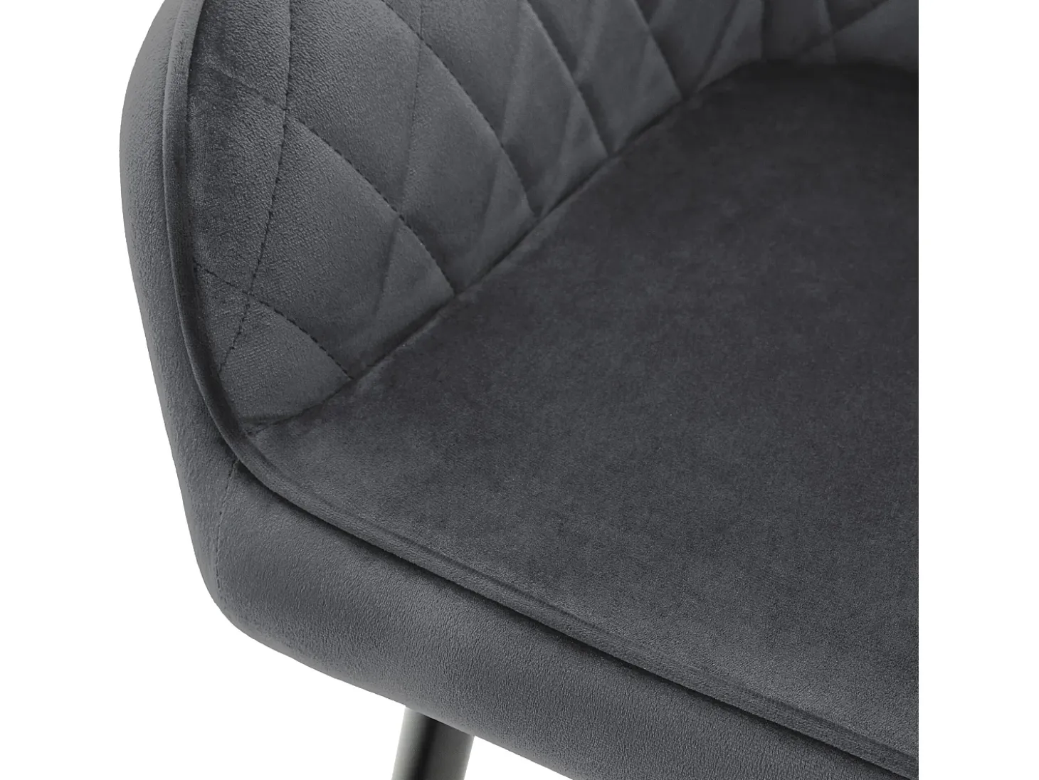 Conjunto de 4 sillas de comedor en terciopelo antracita patas acero acolchado ML-Design