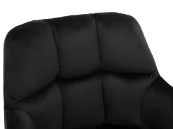 Conjunto de 6 sillas de comedor acolchadas Con reposabrazos - Terciopelo y metal negro. Negro. PEGA