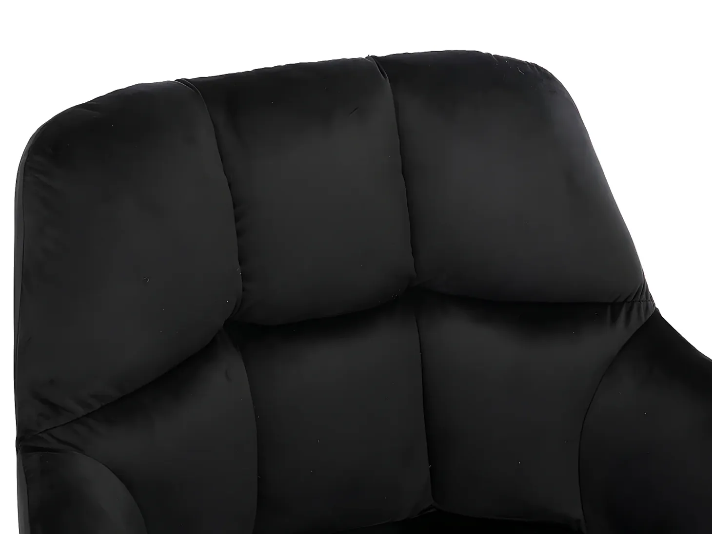 Conjunto de 6 sillas de comedor acolchadas Con reposabrazos - Terciopelo y metal negro. Negro. PEGA