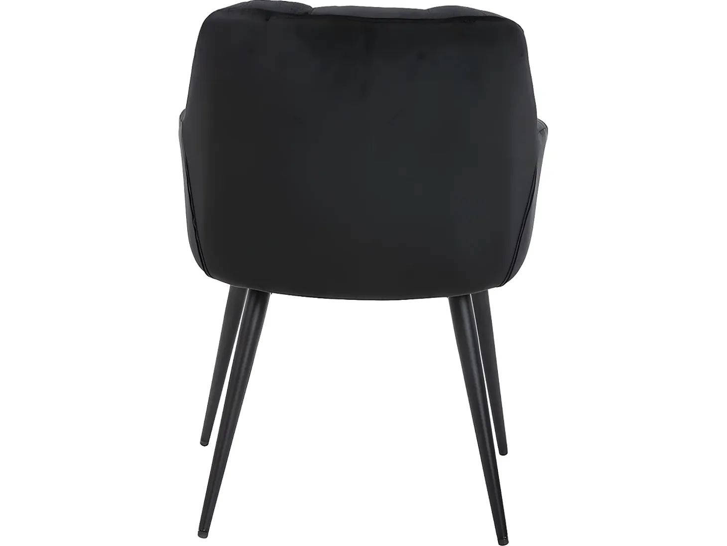 Conjunto de 6 sillas de comedor acolchadas Con reposabrazos - Terciopelo y metal negro. Negro. PEGA