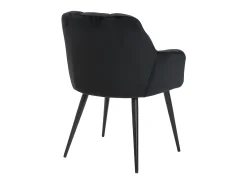 Conjunto de 2 sillas de comedor acolchadas Con reposabrazos - Terciopelo y metal negro. Negro. PEGA