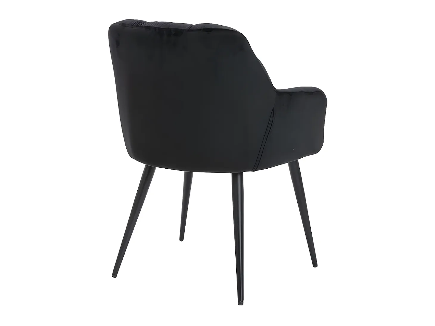 Conjunto de 2 sillas de comedor acolchadas Con reposabrazos - Terciopelo y metal negro. Negro. PEGA