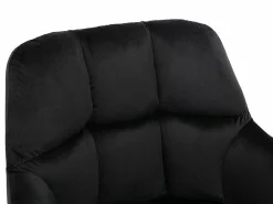 Conjunto de 2 sillas de comedor acolchadas Con reposabrazos - Terciopelo y metal negro. Negro. PEGA