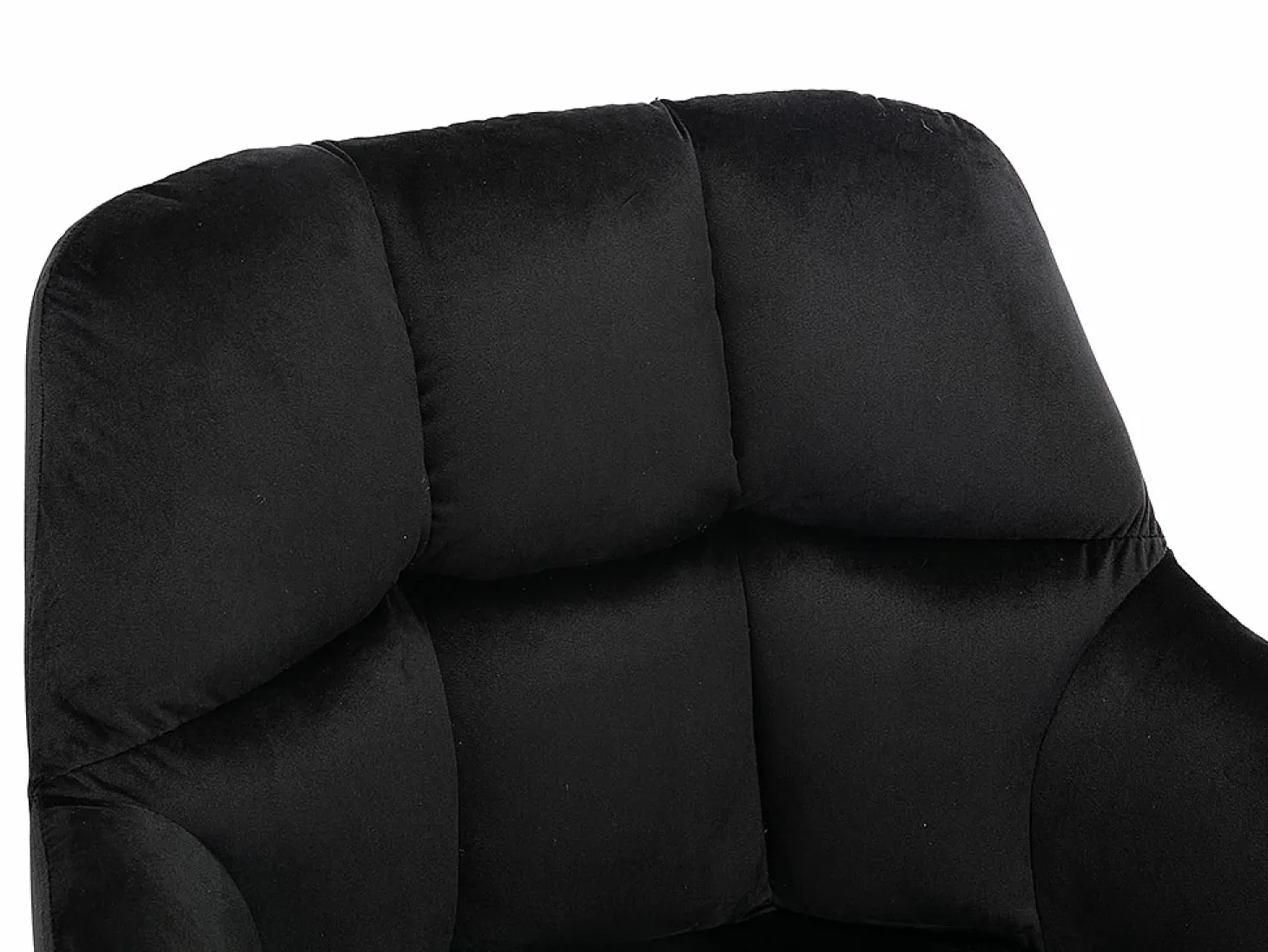 Conjunto de 2 sillas de comedor acolchadas Con reposabrazos - Terciopelo y metal negro. Negro. PEGA
