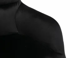 Conjunto de 2 sillas de comedor acolchadas Con reposabrazos - Terciopelo y metal negro. Negro. PEGA