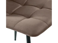 Conjunto de 4 sillas de comedor en terciopelo marrón con respaldo y estructura de metal