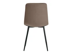 Conjunto de 4 sillas de comedor en terciopelo marrón con respaldo y estructura de metal