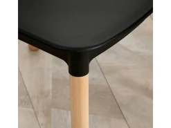 Conjunto de 4 sillas de comedor Sagitario hasta 120 kg estilo nórdico negro