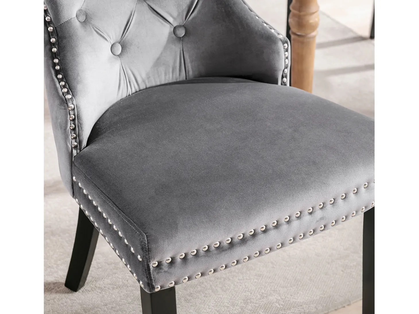 Conjunto de 4 sillas de comedor, diseño de rombos, sillón, patas de metal, terciopelo, amarillo (59,69x59,69x58,42 cm)