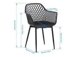 Conjunto de 6 Sillas de Comedor Estilo Escandinavo Negro - Cómodas y Duraderas - Interior y Exterior