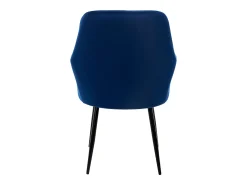 Conjunto de 4 sillas de comedor retro efecto terciopelo azul oscuro altura regulable
