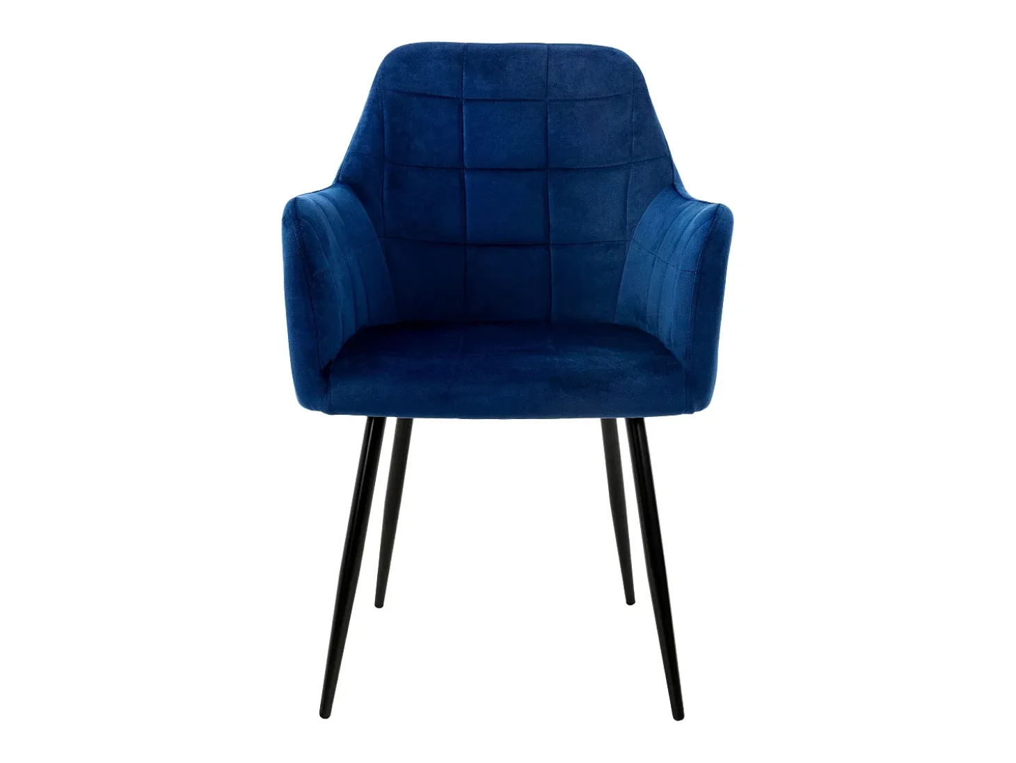 Conjunto de 4 sillas de comedor retro efecto terciopelo azul oscuro altura regulable