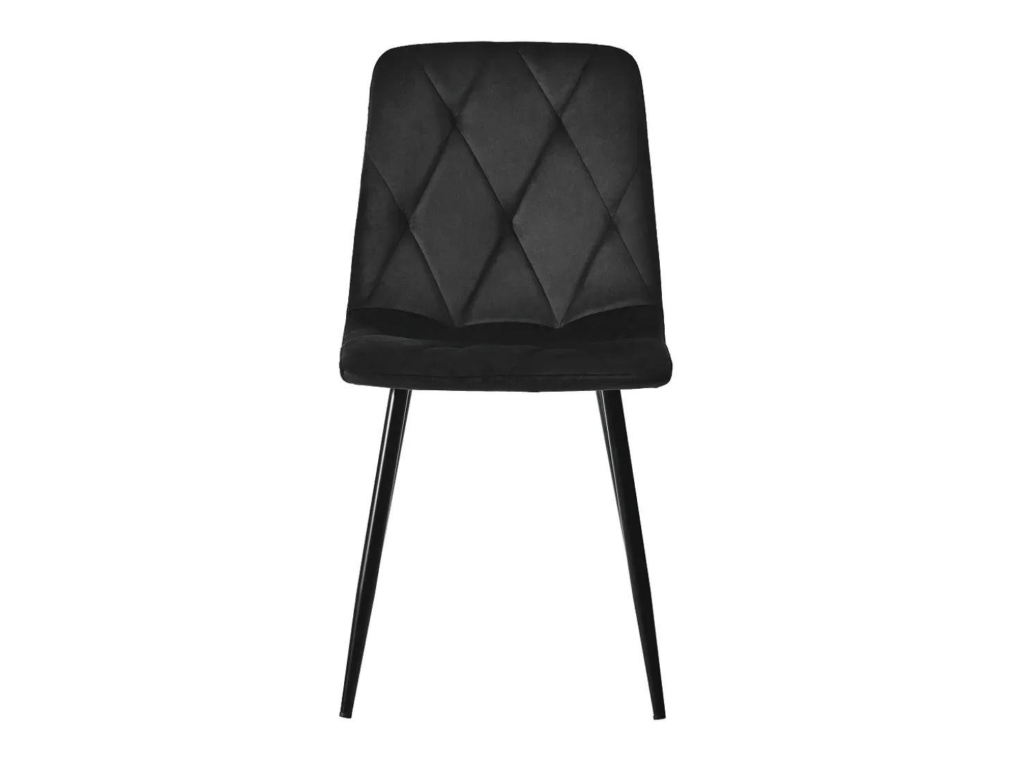 Conjunto de 4 sillas de comedor en terciopelo negro con respaldo acolchado y patas de metal