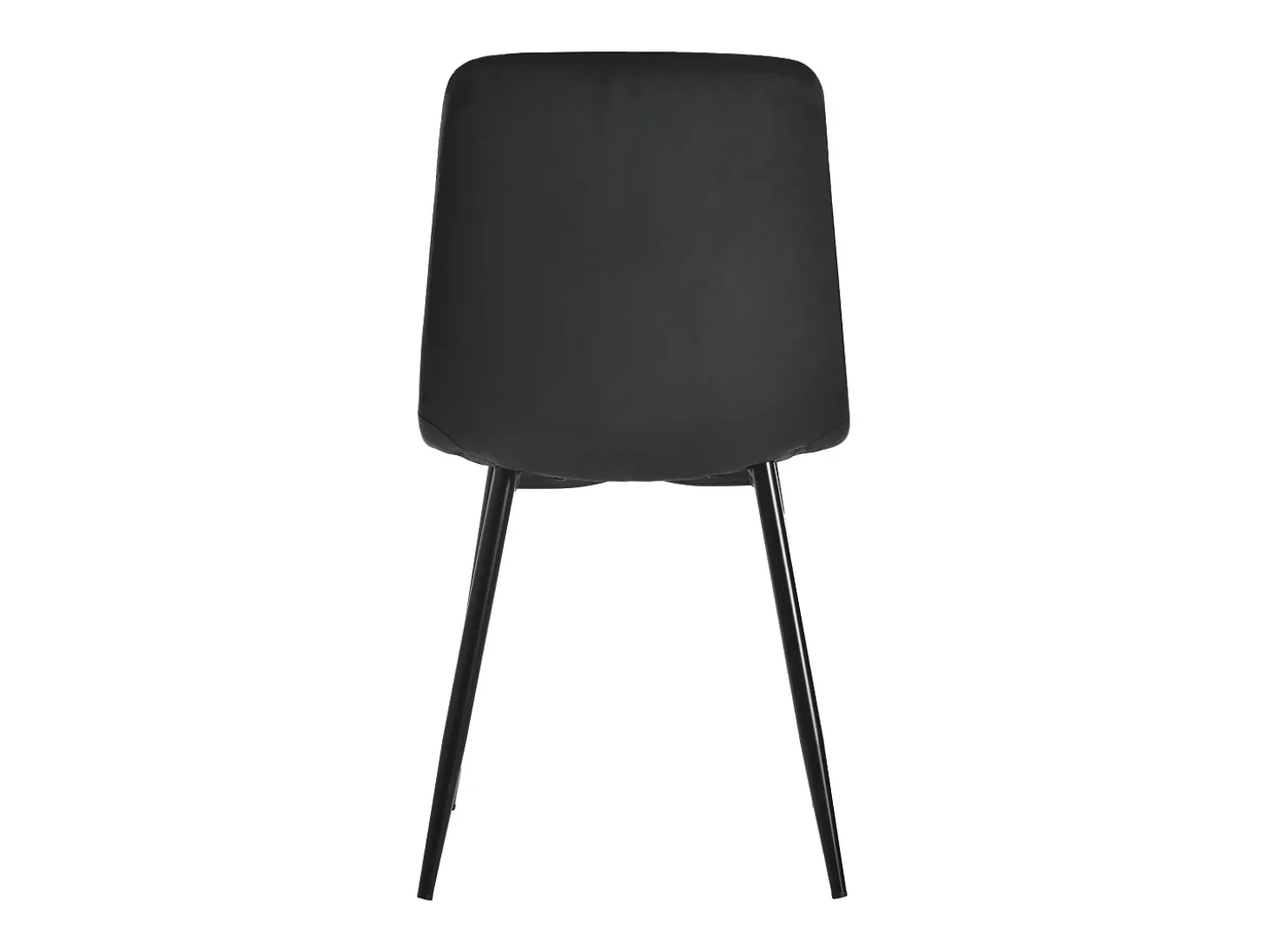 Conjunto de 4 sillas de comedor en terciopelo negro con respaldo acolchado y patas de metal