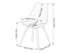 Conjunto de 4 Sillas de Comedor en PP Blanco con Patas de Haya