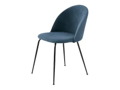 Conjunto de 4 sillas de comedor de tela azul moderno "Prince" con relleno cm 50x52 81h