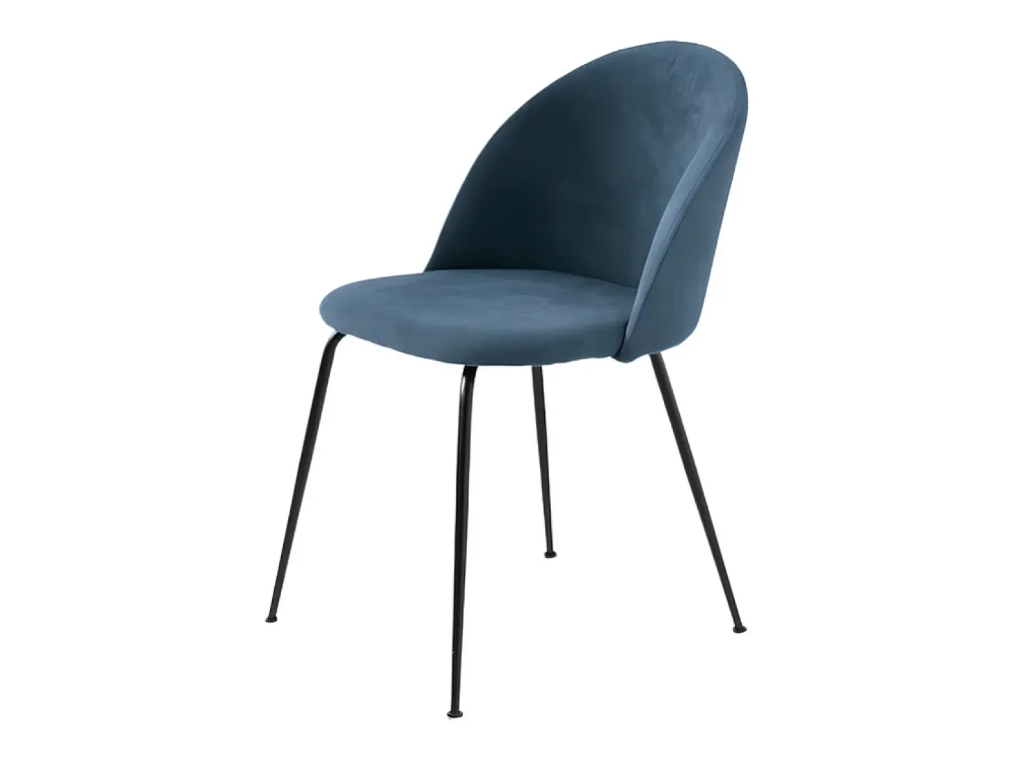 Conjunto de 4 sillas de comedor de tela azul moderno "Prince" con relleno cm 50x52 81h