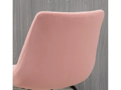 Conjunto de 2 sillas de comedor, terciopelo rosa, diseño retro, patas de metal (50x61x79cm)