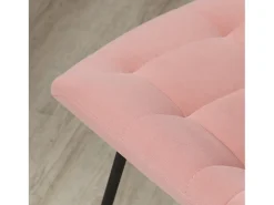 Conjunto de 2 sillas de comedor, terciopelo rosa, diseño retro, patas de metal (50x61x79cm)