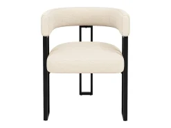 Conjunto de 4 sillas de comedor - 54 x 51,5 x 72 cm - respaldo curvo - Tela + Metal - beige